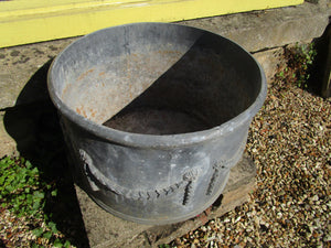 Circular English Lead Garden Planter Antique Victorian c1890