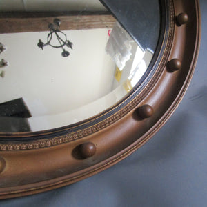 Classic Round Porthole Gilded Wall Mirror Vintage c1950
