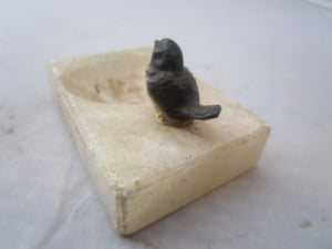 Cold Painted Bronze Robin Pin Tray Vintage Art Deco c1930