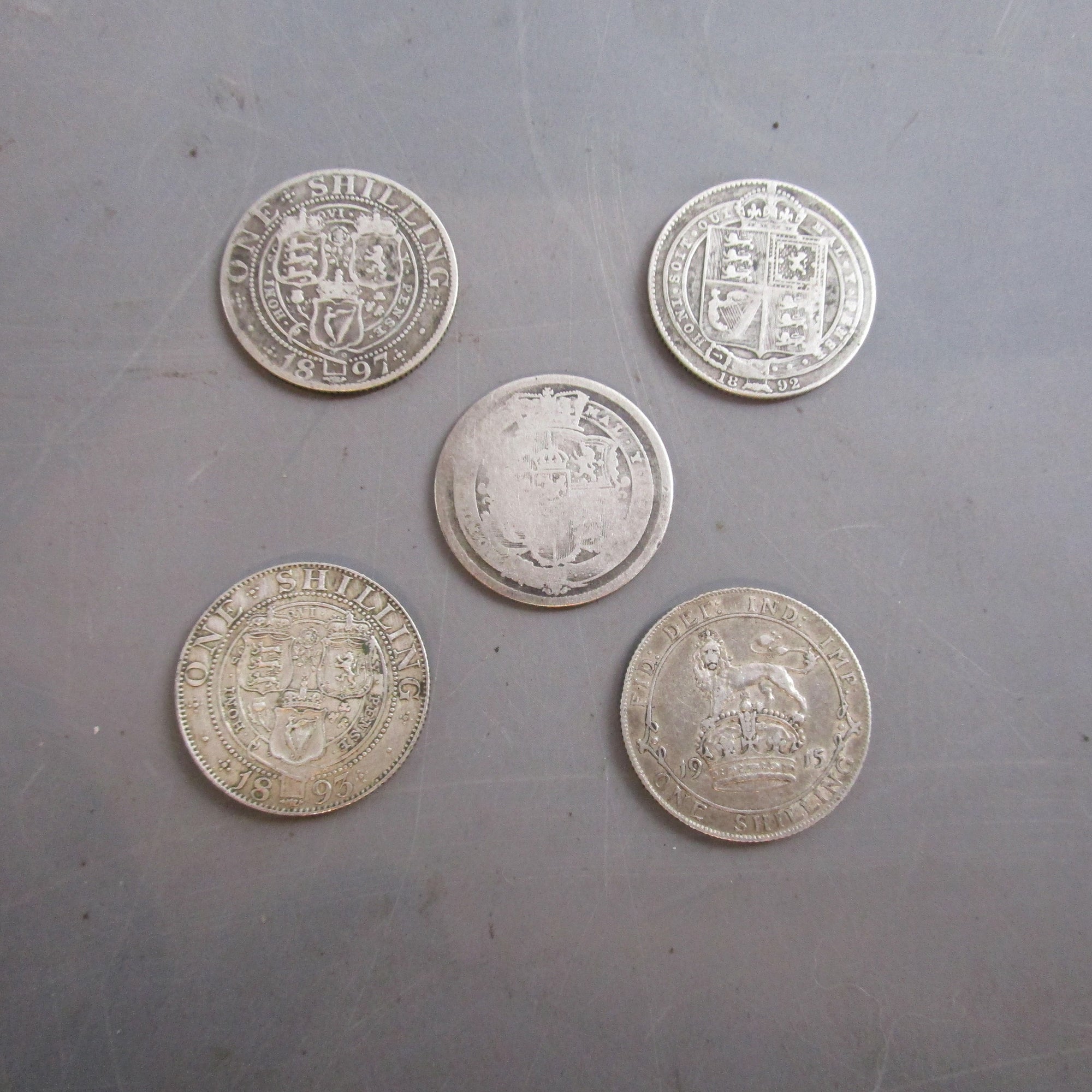 Collection Of Silver Shillings Various Dates Antique Georgian 1820-1915