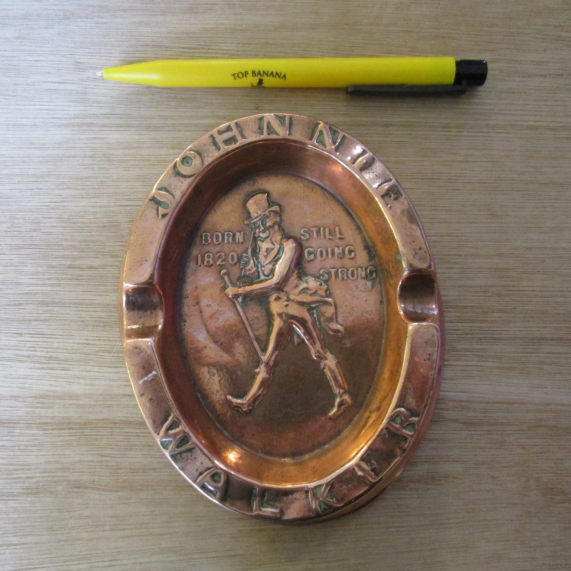 Copper Advertising Johnnie Walker Pub Ash Tray Antique Victorian c1880