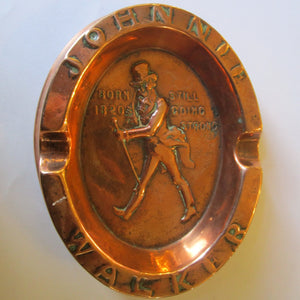 Copper Advertising Johnnie Walker Pub Ash Tray Antique Victorian c1880