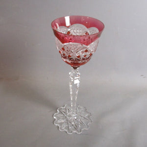 Cut Crystal Hock Glass Vintage Mid Century c1960