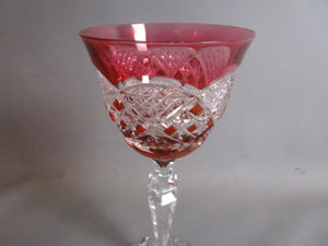 Cut Crystal Hock Glass Vintage Mid Century c1960