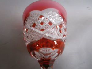 Cut Crystal Hock Glass Vintage Mid Century c1960