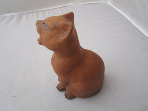 Early Suzie Marsh Pottery Yawning Cat Sculpture Vintage c1990