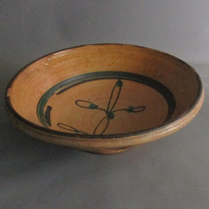 Earthenware Bowl With Abstract Pattern Antique Edwardian c1900