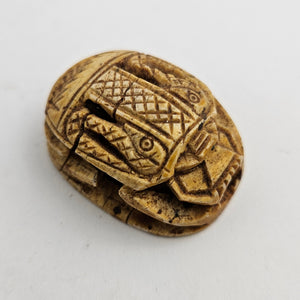 Egyptian Revival Pottery Scarab Beetle Bead Pendant