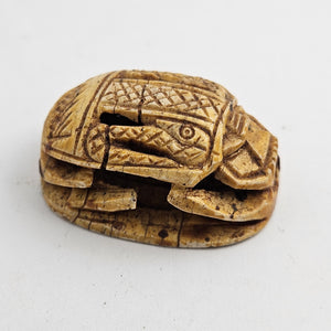 Egyptian Revival Pottery Scarab Beetle Bead Pendant