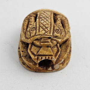Egyptian Revival Pottery Scarab Beetle Bead Pendant