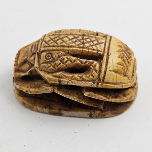 Egyptian Revival Pottery Scarab Beetle Bead Pendant