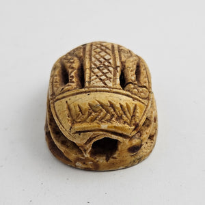 Egyptian Revival Pottery Scarab Beetle Bead Pendant