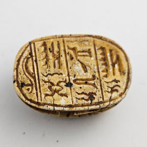 Egyptian Revival Pottery Scarab Beetle Bead Pendant