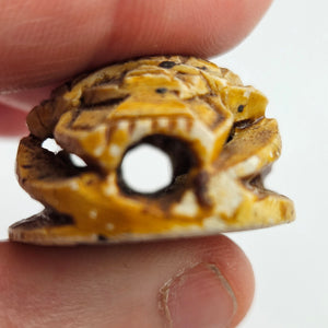 Egyptian Revival Pottery Scarab Beetle Bead Pendant
