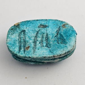 Egyptian Revival Turquoise Pottery Scarab Beetle Bead Pendant