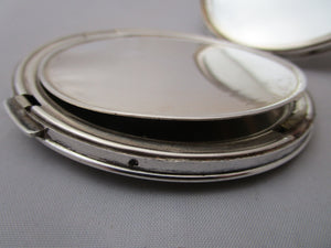 Electroplated Sterling Silver Compact Vintage Mid Century Birmingham 1946