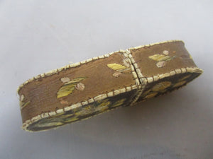 Embellished Textile Quill Work Box Antique 19th Century
