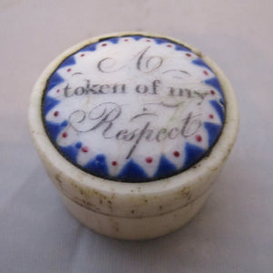 Enamel And Carved Bone Box A Token Of My Respect Antique Georgian c1800