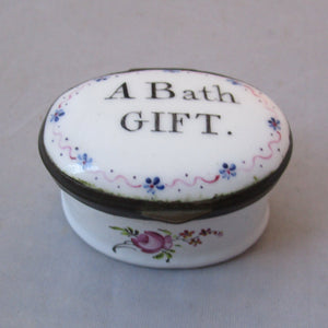 Enamel Patch Box A Bath Gift Antique Georgian c1800