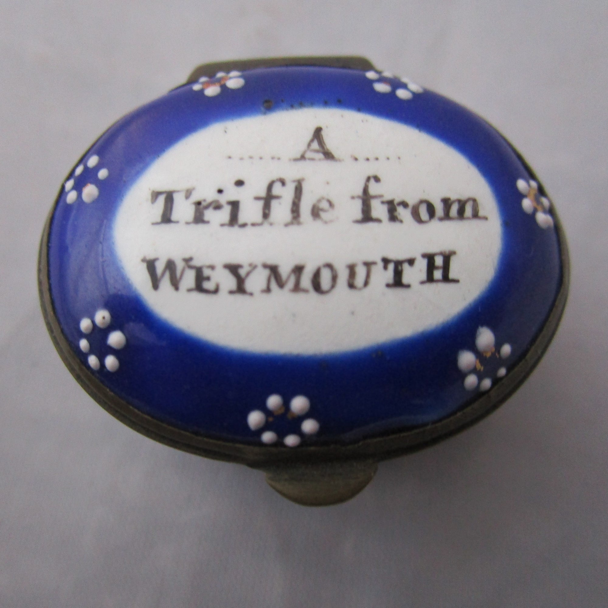 Enamel Patch Box A Trifle From Weymouth Antique Georgian c1800