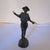 Fine Bronze Figure of a Young Peasant Boy Holding A Cane Behind His Back Antique Victorian c1880