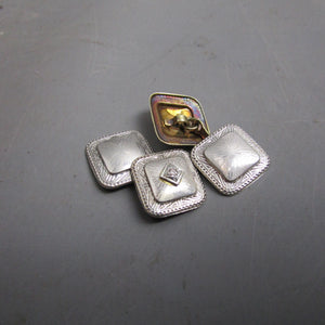 Fine Pair of Diamond Set Platinum And 14k White Gold Cuff Links Vintage Art Deco Circa 1930