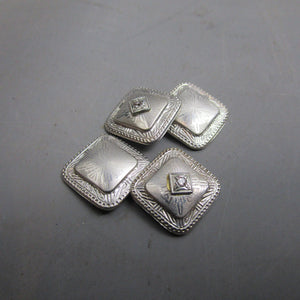 Fine Pair of Diamond Set Platinum And 14k White Gold Cuff Links Vintage Art Deco Circa 1930