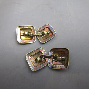 Fine Pair of Diamond Set Platinum And 14k White Gold Cuff Links Vintage Art Deco Circa 1930