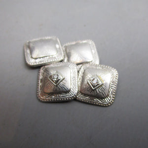 Fine Pair of Diamond Set Platinum And 14k White Gold Cuff Links Vintage Art Deco Circa 1930