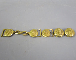 Fine Set Of Gilt Metal Naval Officer's Dirk Belt Fittings Antique Victorian c1870