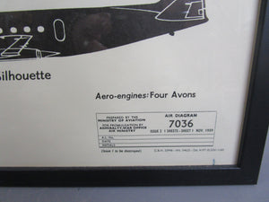 Framed cold War Aircraft Recognition Poster Comet MK.4B Vintage WW2 c1948