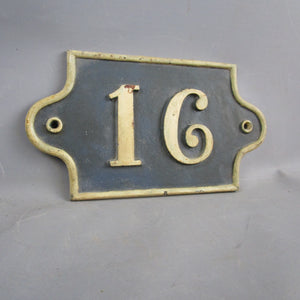 French Cast Iron Door Number 16 Antique Victorian c1890