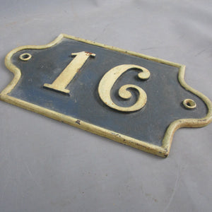 French Cast Iron Door Number 16 Antique Victorian c1890