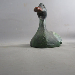 French Decoy Duck Carved And Painted Vintage c1950