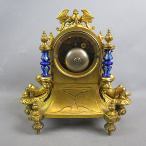 French Ormolu Mantle Clock With Severs Panels And Columns Howell And James Paris Antique Victorian c1860