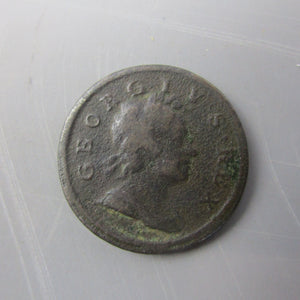 George I Half penny Antique Georgian Coin Dated 1718