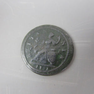 George I Half Penny Antique Georgian Coin Dated 1721