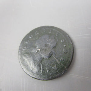 George I Half Penny Antique Georgian Coin Dated 1721