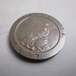 George III High Grade Cartwheel Penny Antique Georgian 1797