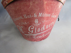 German Cardboard Hatbox Vintage Mid Century c1940