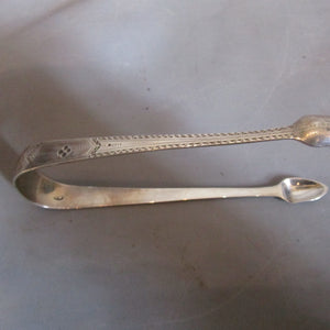 Good Pair Of Sterling Silver Bright Cut Sugar Nips Antique Georgian circa 1795