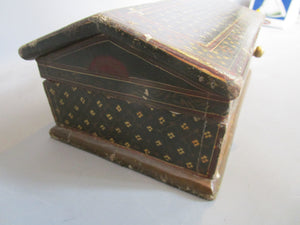 Hand Painted Anglo Indian Jodhpur Jewellery Casket Antique Victorian c1900