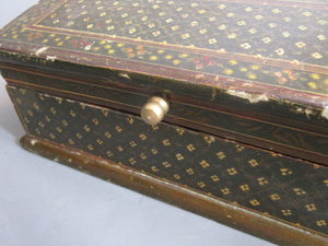 Hand Painted Anglo Indian Jodhpur Jewellery Casket Antique Victorian c1900