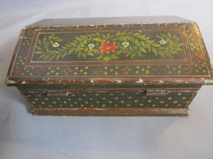 Hand Painted Anglo Indian Jodhpur Jewellery Casket Antique Victorian c1900