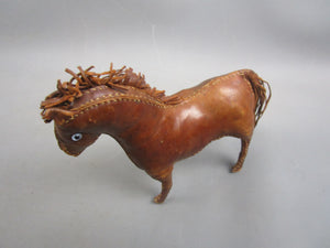Handmade Leather Toy Horse Vintage C1960