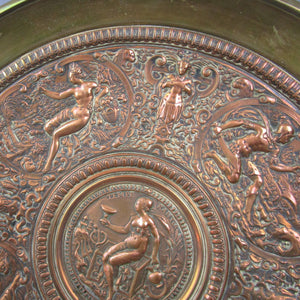 High Relief Cast Bronze Wall Charger The Four Elements A. B. Paris Antique Victorian 1870