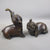 Pair Of Heavy Bronze Japanese Elephant Design Scroll Weights Antique Meiji c1900