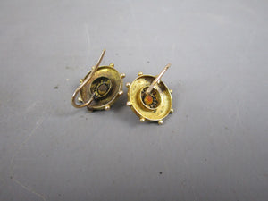 18ct Gold Brooch & Earring Set With Original Box Antique Victorian c1870