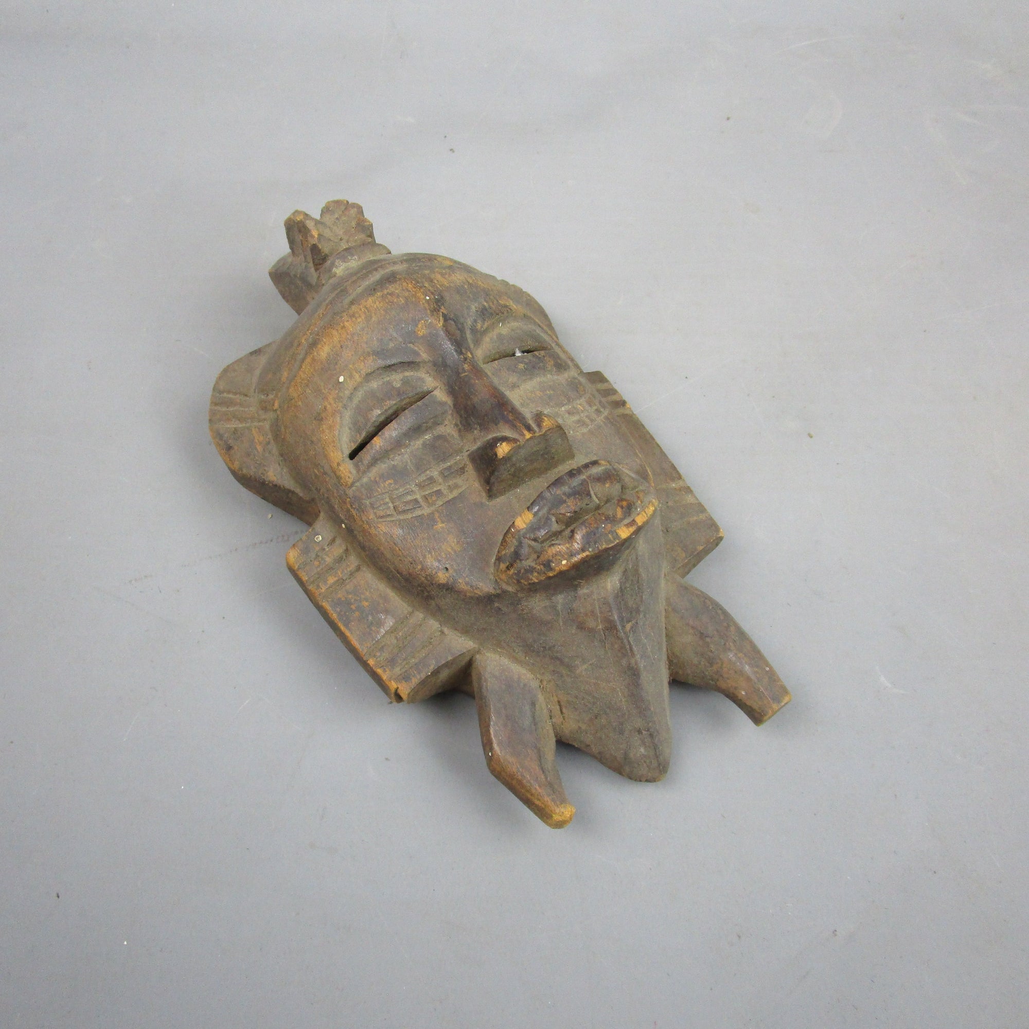 Small Hand Carved Wooden African Tribal Ceremonial Mask Antique c1890