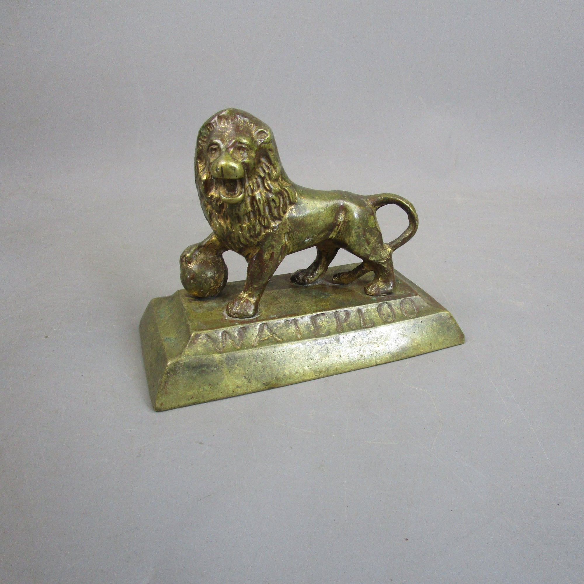 Cast Bronze Grand Tour Figure Depicting The Waterloo Lion Antique Victorian c1880